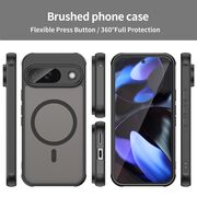 Husa pentru  Google Pixel 9 cu protectie pentru lentile si MagSafe EasyCharge, Ghost Series Anti-ingalbenire, frosted - Negru
