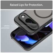 Husa pentru  Google Pixel 9 cu protectie pentru lentile si MagSafe EasyCharge, Ghost Series Anti-ingalbenire, frosted - Negru