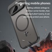 Husa pentru  Google Pixel 9 cu protectie pentru lentile si MagSafe EasyCharge, Ghost Series Anti-ingalbenire, frosted - Negru