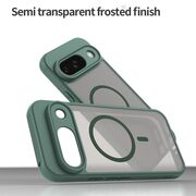 Husa pentru  Google Pixel 9 cu protectie pentru lentile si MagSafe EasyCharge, Ghost Series Anti-ingalbenire, frosted - Verde