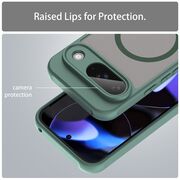 Husa pentru  Google Pixel 9 cu protectie pentru lentile si MagSafe EasyCharge, Ghost Series Anti-ingalbenire, frosted - Verde