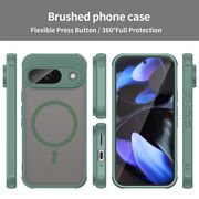 Husa pentru  Google Pixel 9 cu protectie pentru lentile si MagSafe EasyCharge, Ghost Series Anti-ingalbenire, frosted - Verde