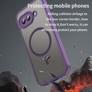 Husa pentru  Google Pixel 9A cu protectie pentru lentile si MagSafe EasyCharge, Ghost Series Anti-ingalbenire, frosted - Mov