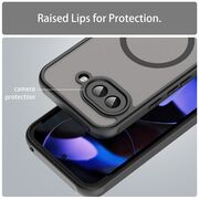 Husa pentru  Google Pixel 9A cu protectie pentru lentile si MagSafe EasyCharge, Ghost Series Anti-ingalbenire, frosted - Negru