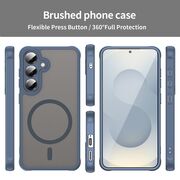 Husa pentru  Samsung Galaxy S24+ Plus cu protectie pentru lentile si MagSafe EasyCharge, Ghost Series Anti-ingalbenire, frosted - Albastru