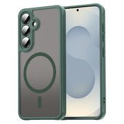 Husa pentru  Samsung Galaxy S24+ Plus cu protectie pentru lentile si MagSafe EasyCharge, Ghost Series Anti-ingalbenire, frosted - Verde