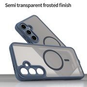 Husa pentru  Samsung Galaxy S24 FE cu protectie pentru lentile si MagSafe EasyCharge, Ghost Series Anti-ingalbenire, frosted - Albastru