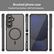 Husa pentru  Samsung Galaxy S24 FE cu protectie pentru lentile si MagSafe EasyCharge, Ghost Series Anti-ingalbenire, frosted - Negru