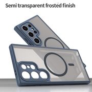 Husa pentru  Samsung Galaxy S24 Ultra cu protectie pentru lentile si MagSafe EasyCharge, Ghost Series Anti-ingalbenire, frosted - Albastru