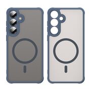Husa pentru  Samsung Galaxy S25 Plus cu protectie pentru lentile si MagSafe EasyCharge, Ghost Series Anti-ingalbenire, frosted - Albastru