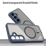 Husa pentru  Samsung Galaxy S25 Plus cu protectie pentru lentile si MagSafe EasyCharge, Ghost Series Anti-ingalbenire, frosted - Albastru