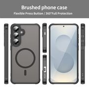 Husa pentru  Samsung Galaxy S25 Plus cu protectie pentru lentile si MagSafe EasyCharge, Ghost Series Anti-ingalbenire, frosted - Negru
