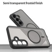 Husa pentru  Samsung Galaxy S25 Plus cu protectie pentru lentile si MagSafe EasyCharge, Ghost Series Anti-ingalbenire, frosted - Negru