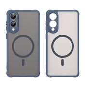 Husa pentru  Samsung Galaxy S25 Edge cu protectie pentru lentile si MagSafe EasyCharge, Ghost Series Anti-ingalbenire, frosted - Albastru