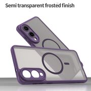Husa pentru  Samsung Galaxy S25 Edge cu protectie pentru lentile si MagSafe EasyCharge, Ghost Series Anti-ingalbenire, frosted - Mov