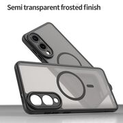 Husa pentru  Samsung Galaxy S25 Edge cu protectie pentru lentile si MagSafe EasyCharge, Ghost Series Anti-ingalbenire, frosted - Negru