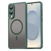 Husa pentru  Samsung Galaxy S25 Edge cu protectie pentru lentile si MagSafe EasyCharge, Ghost Series Anti-ingalbenire, frosted - Verde