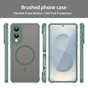 Husa pentru  Samsung Galaxy S25 Edge cu protectie pentru lentile si MagSafe EasyCharge, Ghost Series Anti-ingalbenire, frosted - Verde