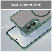 Husa pentru  Samsung Galaxy S25 Edge cu protectie pentru lentile si MagSafe EasyCharge, Ghost Series Anti-ingalbenire, frosted - Verde