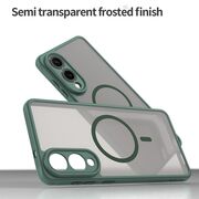 Husa pentru  Samsung Galaxy S25 Edge cu protectie pentru lentile si MagSafe EasyCharge, Ghost Series Anti-ingalbenire, frosted - Verde