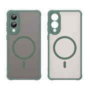 Husa pentru  Samsung Galaxy S25 Edge cu protectie pentru lentile si MagSafe EasyCharge, Ghost Series Anti-ingalbenire, frosted - Verde