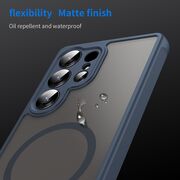 Husa pentru  Samsung Galaxy S25 Ultra cu protectie pentru lentile si MagSafe EasyCharge, Ghost Series Anti-ingalbenire, frosted - Albastru