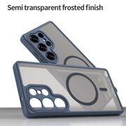 Husa pentru  Samsung Galaxy S25 Ultra cu protectie pentru lentile si MagSafe EasyCharge, Ghost Series Anti-ingalbenire, frosted - Albastru