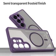 Husa pentru  Samsung Galaxy S25 Ultra cu protectie pentru lentile si MagSafe EasyCharge, Ghost Series Anti-ingalbenire, frosted - Mov