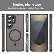 Husa pentru  Samsung Galaxy S25 Ultra cu protectie pentru lentile si MagSafe EasyCharge, Ghost Series Anti-ingalbenire, frosted - Negru