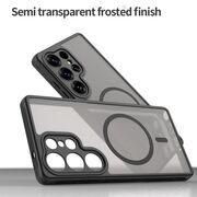 Husa pentru  Samsung Galaxy S25 Ultra cu protectie pentru lentile si MagSafe EasyCharge, Ghost Series Anti-ingalbenire, frosted - Negru