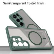 Husa pentru  Samsung Galaxy S25 Ultra cu protectie pentru lentile si MagSafe EasyCharge, Ghost Series Anti-ingalbenire, frosted - Verde