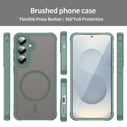 Husa pentru  Samsung Galaxy S25 cu protectie pentru lentile si MagSafe EasyCharge, Ghost Series Anti-ingalbenire, frosted - Verde