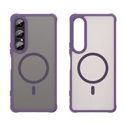 Husa pentru  Sony Xperia 1 VII cu protectie pentru lentile si MagSafe EasyCharge, Ghost Series Anti-ingalbenire, frosted - Mov