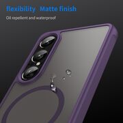 Husa pentru  Sony Xperia 1 VII cu protectie pentru lentile si MagSafe EasyCharge, Ghost Series Anti-ingalbenire, frosted - Mov
