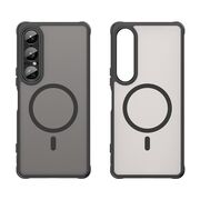 Husa pentru  Sony Xperia 1 VII cu protectie pentru lentile si MagSafe EasyCharge, Ghost Series Anti-ingalbenire, frosted - Negru