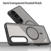 Husa pentru  Sony Xperia 1 VII cu protectie pentru lentile si MagSafe EasyCharge, Ghost Series Anti-ingalbenire, frosted - Negru
