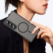 Husa pentru  Sony Xperia 1 VII cu protectie pentru lentile si MagSafe EasyCharge, Ghost Series Anti-ingalbenire, frosted - Negru