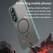Husa pentru  Sony Xperia 1 VII cu protectie pentru lentile si MagSafe EasyCharge, Ghost Series Anti-ingalbenire, frosted - Verde