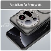 Husa pentru  Xiaomi 15 Ultra cu protectie pentru lentile si MagSafe EasyCharge, Ghost Series Anti-ingalbenire, frosted - Negru