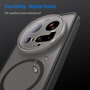 Husa pentru  Xiaomi 15 Ultra cu protectie pentru lentile si MagSafe EasyCharge, Ghost Series Anti-ingalbenire, frosted - Negru