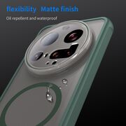 Husa pentru  Xiaomi 15 Ultra cu protectie pentru lentile si MagSafe EasyCharge, Ghost Series Anti-ingalbenire, frosted - Verde