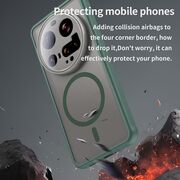 Husa pentru  Xiaomi 15 Ultra cu protectie pentru lentile si MagSafe EasyCharge, Ghost Series Anti-ingalbenire, frosted - Verde