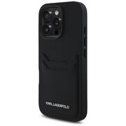 Husa iPhone 16 Pro - Karl Lagerfeld Hardcase Grained Leather Cardslots - Metal Elong