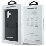 Husa pentru iPhone 16 - Karl Lagerfeld Hardcase Grained Leather Cardslots - Metal Elong