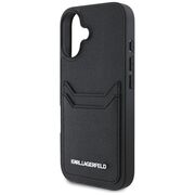 Husa pentru iPhone 16 - Karl Lagerfeld Hardcase Grained Leather Cardslots - Metal Elong