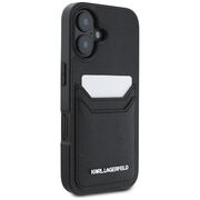 Husa pentru iPhone 16 - Karl Lagerfeld Hardcase Grained Leather Cardslots - Metal Elong