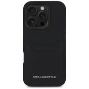 Husa pentru iPhone 16 Pro Max - Karl Lagerfeld Hardcase Grained Leather Cardslots - Metal Elong