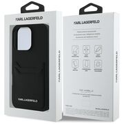 Husa pentru iPhone 16 Pro Max - Karl Lagerfeld Hardcase Grained Leather Cardslots - Metal Elong