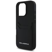 Husa pentru iPhone 16 Pro Max - Karl Lagerfeld Hardcase Grained Leather Cardslots - Metal Elong