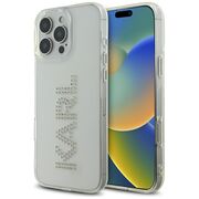 Husa pentru iPhone 16 Pro - Karl Lagerfeld IML Rhinestones - Transparent Logo